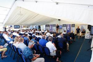 Stuart Childerley, PRO and Nick Elliott, RORC Racing Manager at the Skipper's Briefing photo copyright  Paul Wyeth / RORC taken at  and featuring the  class