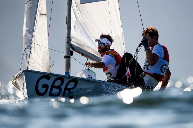 Luke Patience and Chris Grube in 470 Men on Day 7 at the Rio 2016 Olympic Sailing Competition © Sailing Energy / World Sailing