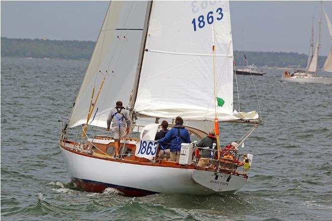 ‘TI’ skippered by Greg Marston was the overall winner of the 2015 Marion Bermuda Race Founders Division.  ‘Ti’, an Alden Mistral 36 sailed under Celestial Navigation by a family crew The crew of ‘TI’ consisted of navigators Andrew Howe and Chase Marston, watch captain Peter Stoops, and crewmembers John Omeara and Jake Marston. They are all related, and all are from Falmouth, Maine © SpectrumPhoto/Fran Grenon