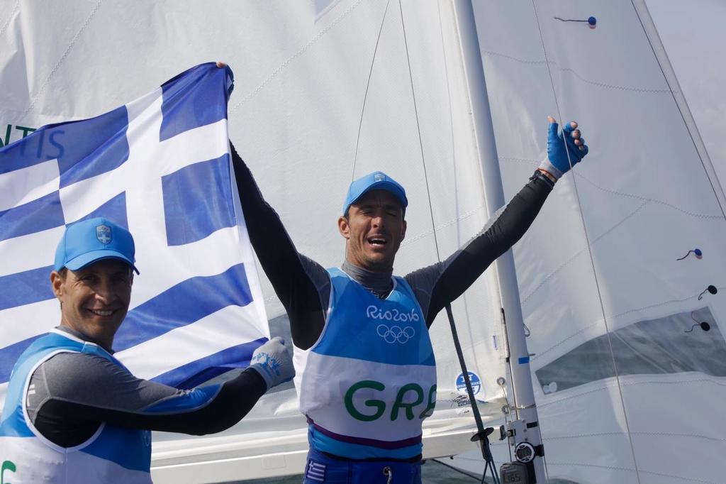 Bronze for Panagiotis Mantis & Pavlos Kagialis (GRE) in the Men's 470 at the Rio 2016 Olympic Sailing Competition photo copyright Sailing Energy/World Sailing taken at  and featuring the  class