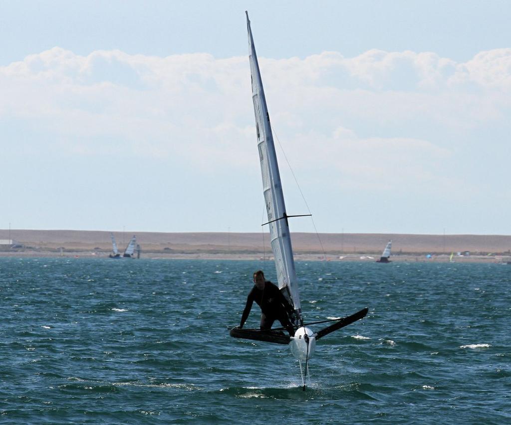 David Hivey on day 3 of the VRsport.tv International Moth UK Nationals in Weymouth photo copyright Mark Jardine / IMCAUK taken at  and featuring the  class