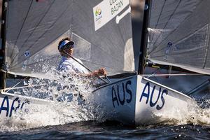 Jake Lilley (AUS) in Finn Class - 2016 Rio Olympic and Paralympic Games photo copyright Sailing Energy/World Sailing taken at  and featuring the  class