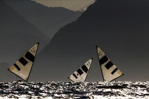 Finn class fleet on Day 7 at the Rio 2016 Olympic Sailing Competition photo copyright Sailing Energy / World Sailing taken at  and featuring the  class