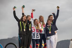 470 Women - Olympic Medallists - Rio 2016 Olympic Sailing Competition photo copyright Matias Capizzano http://www.capizzano.com taken at  and featuring the  class