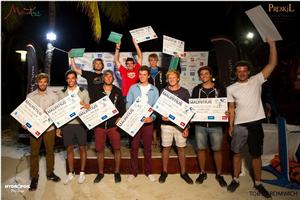 Winners celebrate - HydroFoil Pro Tour Mauritius photo copyright Toby Bromwich taken at  and featuring the  class
