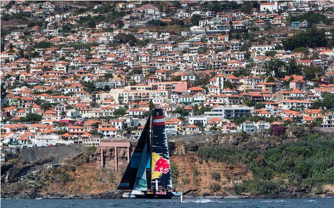 Act 6, Extreme Sailing Series Madeira – Training Day – Red Bull Sailing Team take an early lead after day one of Act 6 in the Madeira Islands © Lloyd Images