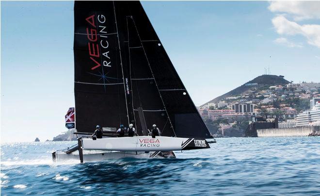 Act 6, Extreme Sailing Series Madeira – Training Day – Vega Racing (USA) fronted by Brad Funk, made their Stadium Racing debut today in the Madeira Islands. © Lloyd Images