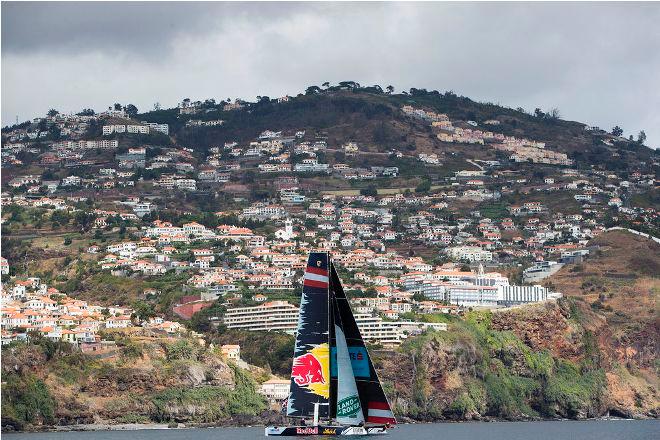 Act 6, Extreme Sailing Series Madeira Islands – Day 2 – Roman Hagara's Red Bull Sailing Team finished the second day at the top of the Act leaderboard tied on points with Alinghi. © Lloyd Images