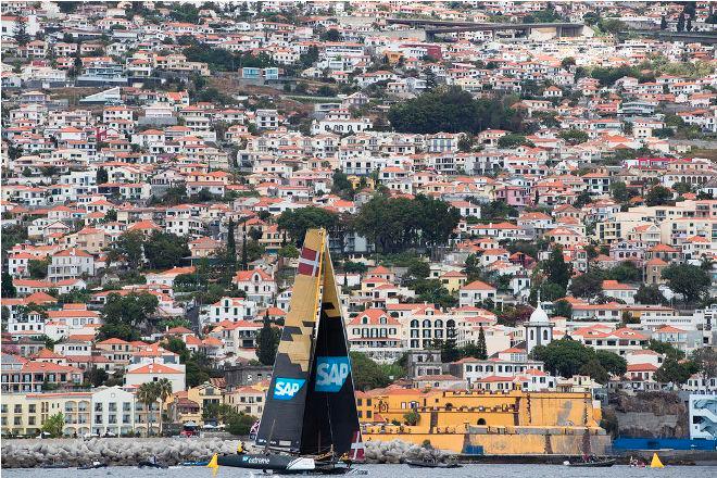 Act 6, Extreme Sailing Series Madeira Islands – Day 2 – SAP Extreme Sailing Team during the second day of racing in Funchal in the Madeira Islands. © Lloyd Images