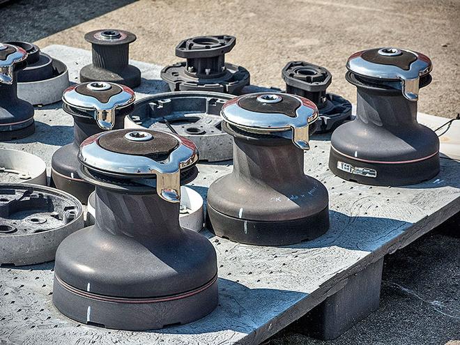 Some of the winches on the roof of Harken's Italian facility enduring the 'leave them there and see what happens test' © Harken http://www.harken.com