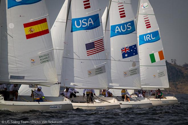 Sonar racing on Day Two of Rio 2016 - 2016 Rio Paralympic Games © Will Ricketson / US Sailing Team http://home.ussailing.org/