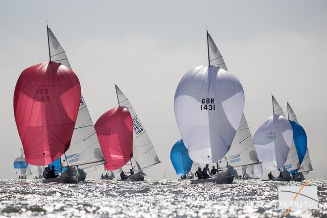 It was a dramatic finish to the third day of the Etchells World Championship, sponsored by Red Funnel Ferries © Sportography.tv