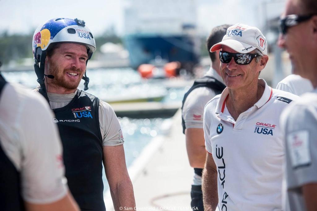 Tactician Tom Slingsby (left) and Grant Simmer - Oracle Team USA - Bermuda, September 2016 photo copyright Sam Greenfield/Oracle Team USA http://www.oracleteamusa.com taken at  and featuring the  class