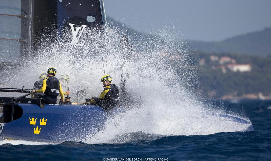 Artemis Racing getting ready for the Louis Vuitton America's Cup World Series event in Toulon.  © ACEA / Ricardo Pinto http://photo.americascup.com/