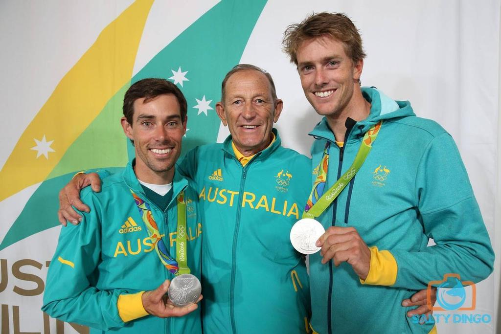 Mathew Belcher OAM, Coach Victor Kovalenko and Will Ryan – 2016 Rio Olympic Gold Medallists - Olympic Gold Medallist Mathew Belcher to mentor SYC Junior Sailors! photo copyright Bronwen Hemmings taken at  and featuring the  class