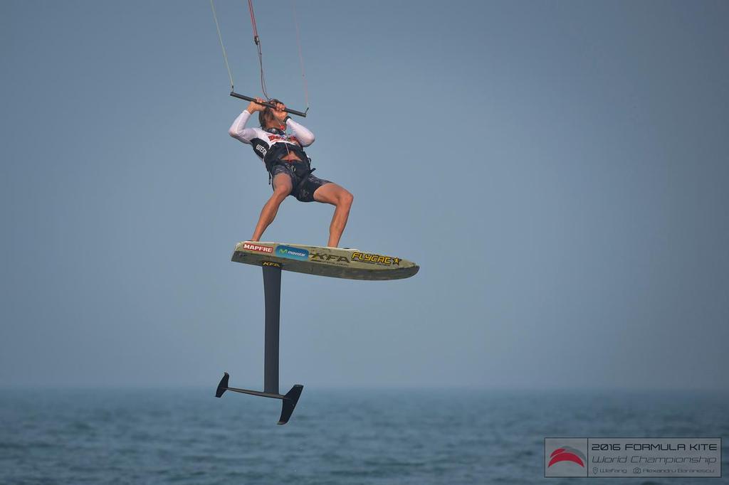 Spain&rsquo;s Florian Trittel up in the air - Formula Kite (foil) Worlds China photo copyright Alexandru Baranescu taken at  and featuring the  class