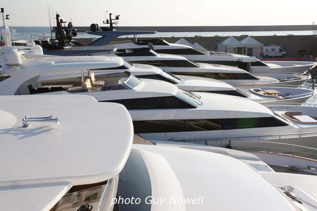 Acres of white. Big boats everywhere. Genoa International Boat Show 2014. © Guy Nowell http://www.guynowell.com