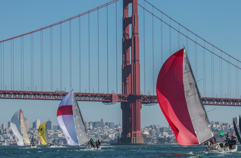 J111’s with Golden Gate Bridge - Rolex Big Boat Series - Day 4, September 18, 2016 photo copyright Rolex/Daniel Forster/Rolex Big Boat Series http//:www.rolexbigboatseries.com taken at  and featuring the  class