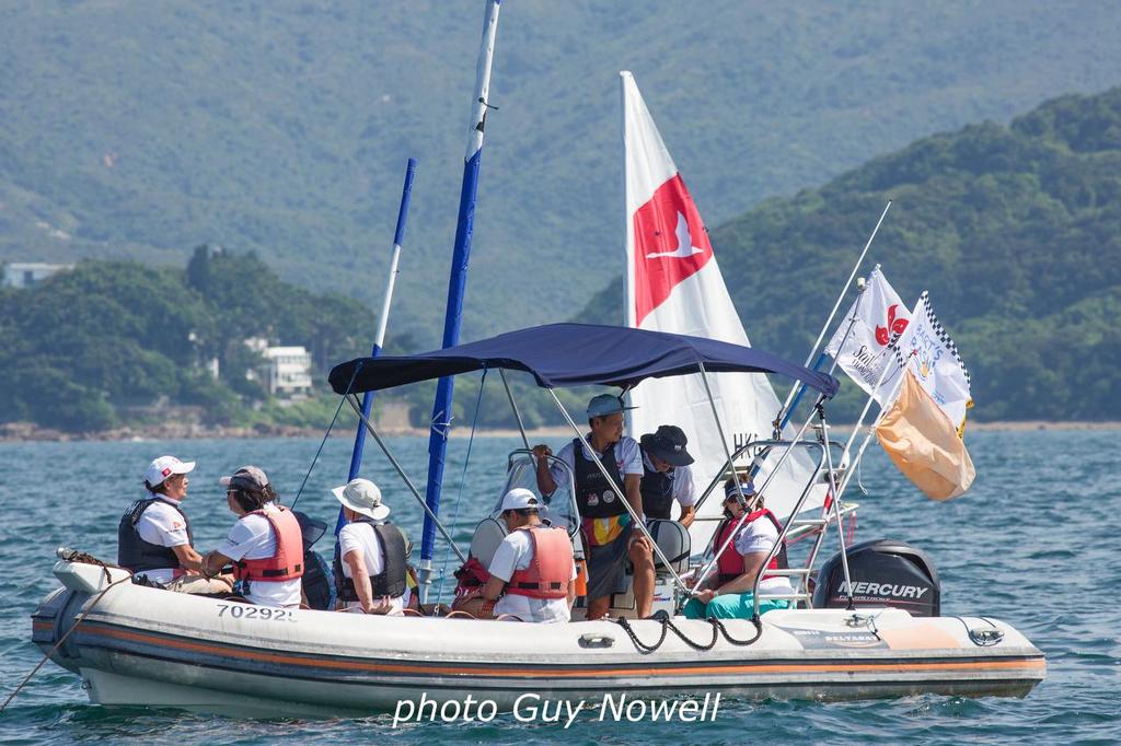 The Committee Boat. Room for one more? Sailability HK (Bart's Bash) 2016. © Guy Nowell http://www.guynowell.com