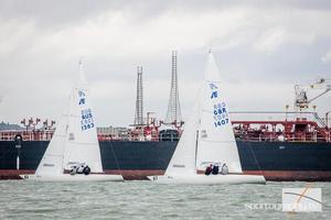 Bertrand (AUS) leads Cooper (GBR) - Etchells Worlds - Day 1, September 5, 2016 photo copyright  Etchells Worlds http://www.etchellsworlds2013.it/ taken at  and featuring the  class