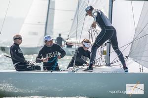 Cowes Etchells Fleet Captain and Regatta Director, David Franks, had a stellar day on the water – Etchells World Championship photo copyright Sportography.tv taken at  and featuring the  class