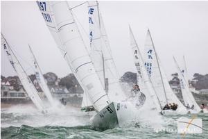 Pedro Andrade (POR), with a team of Henry Bagnall and Charles Nankin, representing the Norddeutscher Regatta Verein, Germany – Etchells World Championship photo copyright Sportography.tv taken at  and featuring the  class