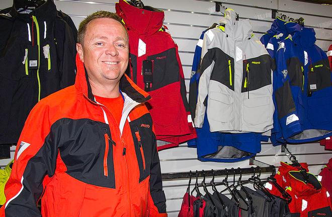 Musto's Scott Olney in the Fire Orange BR2 Lite Race Jacket ©  John Curnow