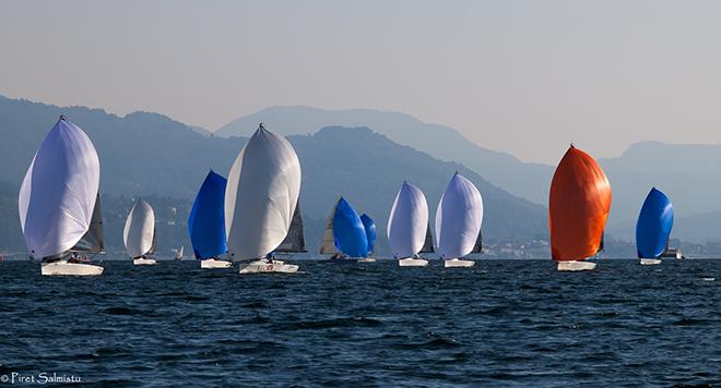 Melges 24 fleet on Lake Maggiore - 2016 Melges 24 European Sailing Series ©  Piret Salmistu