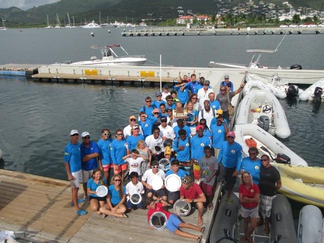 Sailors and volunteers at the Caribbean Dinghy Championship held at St Maarten Yacht Club, Simpson Bay, St. Maarten last weekend. © Caribbean Sailing Association http://www.caribbean-sailing.com
