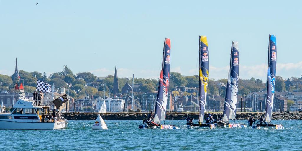 The start of the 1st race on Saturday - Red Bull Foiling Generation USA Championships 2016 photo copyright John Lincourt taken at  and featuring the  class