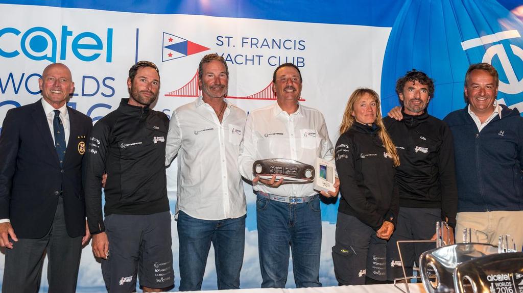 The crew of Calvi Network Alcatel - placed 4th in the J/70 World Championship San Francisco photo copyright Courtesy St Francis Yacht Club taken at  and featuring the  class