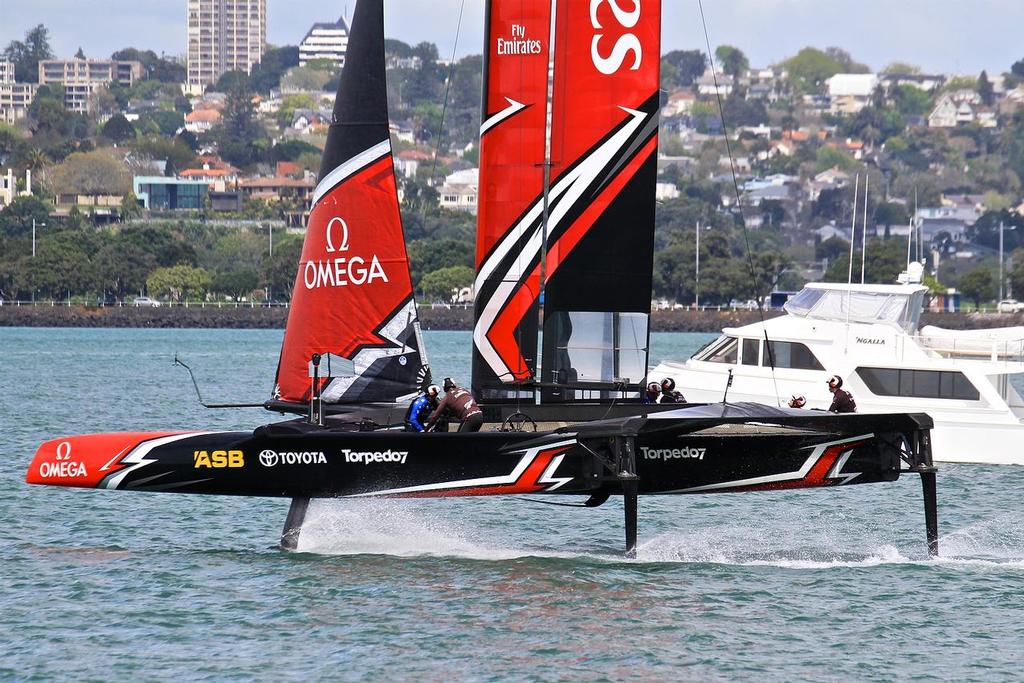 Emirates Team NZ - Sailing the slightly smaller AC45S - October 4, 2016 - photo copyright Richard Gladwell www.photosport.co.nz taken at  and featuring the  class