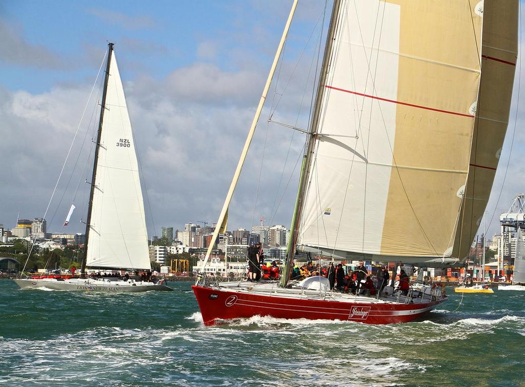 Start of PIC Coastal Classic - October 21, 2016 - Steinlager and Lion NZ head for the start photo copyright Richard Gladwell www.photosport.co.nz taken at  and featuring the  class