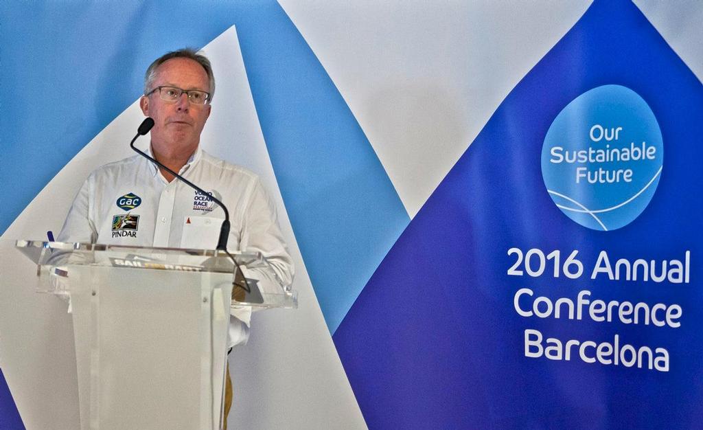 Andrew Pindar speaking at the World Sailing Annual Conference, November 9, 2016 photo copyright Laura Carrau / World Sailing taken at  and featuring the  class