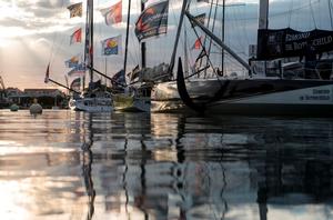 Illustration pontoons of the Vendée Globe, in Les Sables d'Olonne, France, on October 20th, 2016 photo copyright  Olivier Blanchet / DPPI / Vendee Globe http://www.vendeeglobe.org/ taken at  and featuring the  class