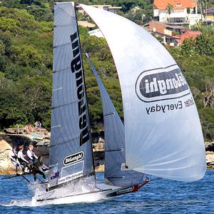 De'Longhi in action in last season's Queen of the Harbour Day photo copyright Frank Quealey /Australian 18 Footers League http://www.18footers.com.au taken at  and featuring the  class