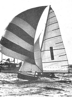 Ken Beashel's 1963 JJ Giltinan champion SCHEMER photo copyright Frank Quealey /Australian 18 Footers League http://www.18footers.com.au taken at  and featuring the  class