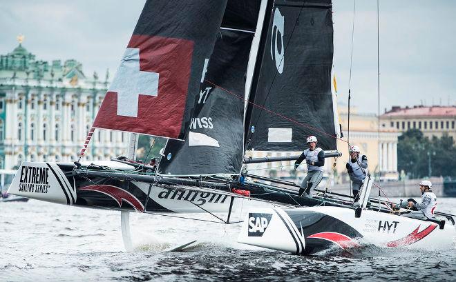 Act 5, Extreme Sailing Series Saint Petersburg – Day 1 – Alinghi – So far the 2016 season has delivered seven Acts of high-octane Stadium Racing, with Sydney completing the eight-Act global Series. © Lloyd Images