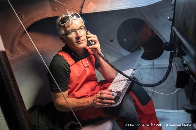 Onboard image bank for Vincent Riou (FRA), skipper PRB, during training for the Vendee Globe solo race, off Belle Ile on August 18th, 2016 © Eloi Stichelbaut / PRB / Vendée Globe