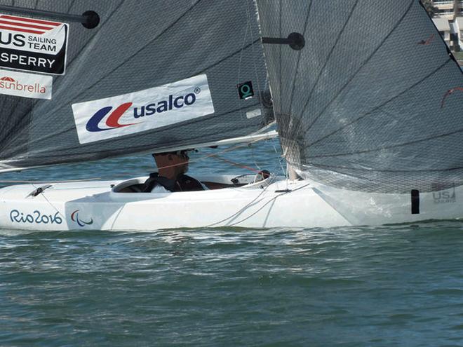 Dee Smith in action on Saturday - 2016 U.S. Disabled Sailing Championship © Walker/US Sailing