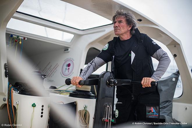 Onboard image bank while training for the Vendee Globe of IMOCA Bastide Otio, skipper Kito de Pavant (FRA), off La Ciotat, on June 11th, 2016 © Robin Christol