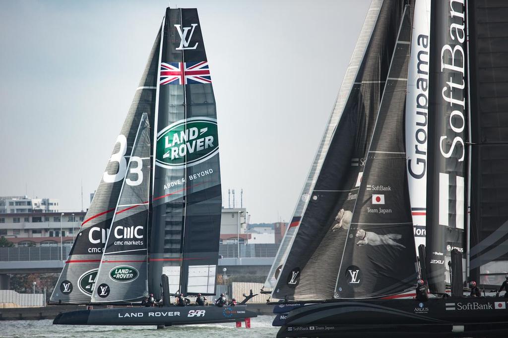 The LandRover BAR British Americas Cup Team skippered by Ben Ainslie ©  Harry KH / Land Rover BAR