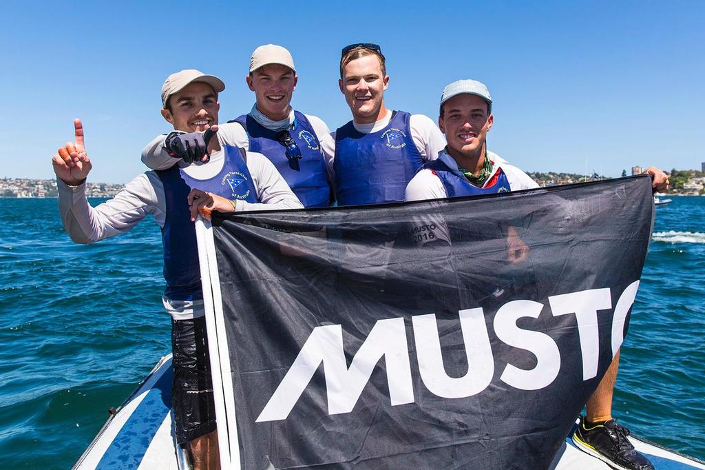 Jack Hubbard shows us which place the proud crew achieved. - Musto Interational Youth Match Racing Championships © Andrea Francolini