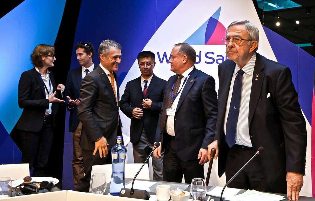 HM King Constantine - World Sailing General Assembly, Barcelona - November 2016 photo copyright Laura Carrau / World Sailing taken at  and featuring the  class
