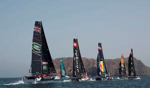 Act 1, Extreme Sailing Series Muscat 2016 – Day 1 – GC32 Fleet  Hosted by the Royal Sydney Yacht Squadron, over four days the event will combine a mix of Stadium Racing on Sydney Harbour with open water racing. photo copyright Lloyd Images taken at  and featuring the  class