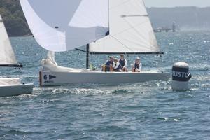 Price leads Boulden 2-0 in the semi-finals - Musto International Youth Match Racing Championship photo copyright CYCA taken at  and featuring the  class