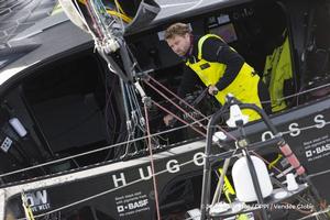 Alex Thomson (GBR), skipper Hugo Boss, at start of the Vendee Globe, in Les Sables d'Olonne, France, on November 6th, 2016 photo copyright Jean-Marie Liot / DPPI / Vendée Globe http://www.vendeeglobe.org taken at  and featuring the  class