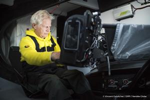 Ambiance shots of No Way Back, skipper Pieter Heerema (NL), on pontoons of the Vendee Globe, in Les Sables d'Olonne, France on October 31st, 2016 photo copyright Vincent Curutchet / DPPI / Vendée Globe  taken at  and featuring the  class
