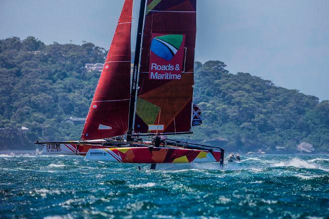 Act 8, Extreme Sailing Series Sydney 2016 – Day 1 – Team Australia took to their home waters on the opening day of racing © Jesus Renedo / Lloyd images