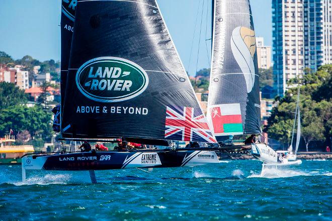 Act 8, Extreme Sailing Series Sydney – Day 2 – Despite their capsize during yesterday's racing, the young guns on Land Rover BAR Academy impressed today by winning two races. © Jesus Renedo / Lloyd images